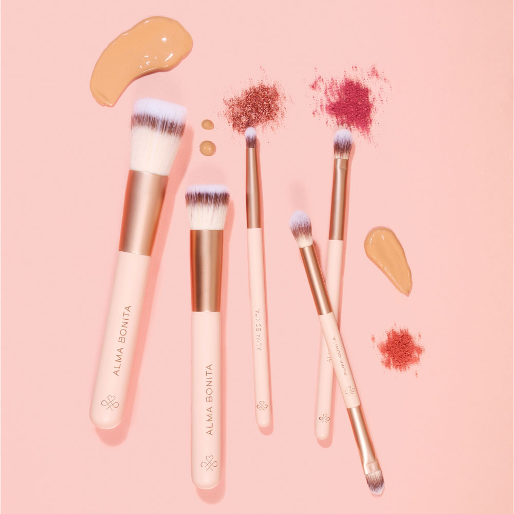 Kit de 5 Brochas de maquillaje Alma Bonita #219, #144, #143, #214, #218