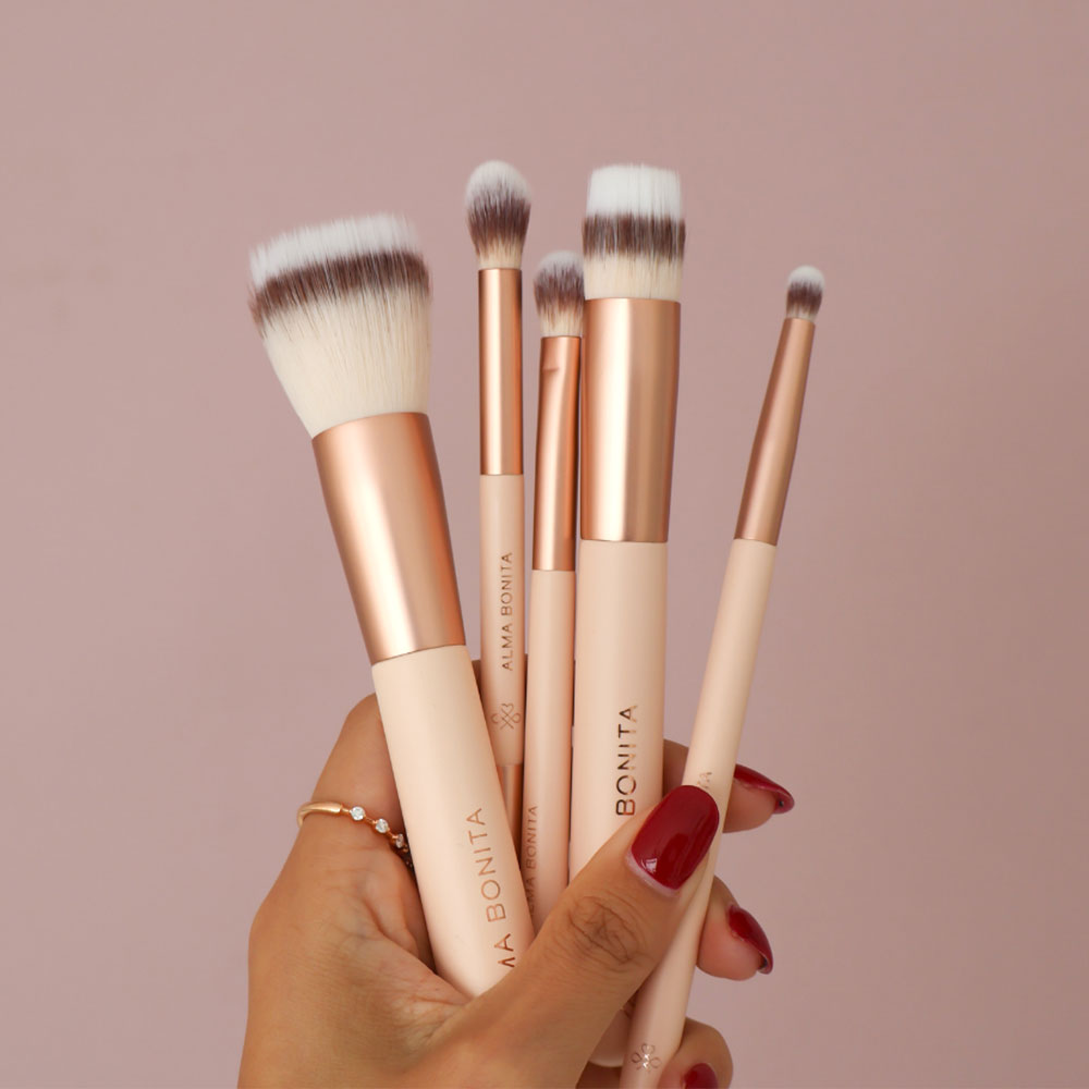 Kit de 5 Brochas de maquillaje Alma Bonita #219, #144, #143, #214, #218