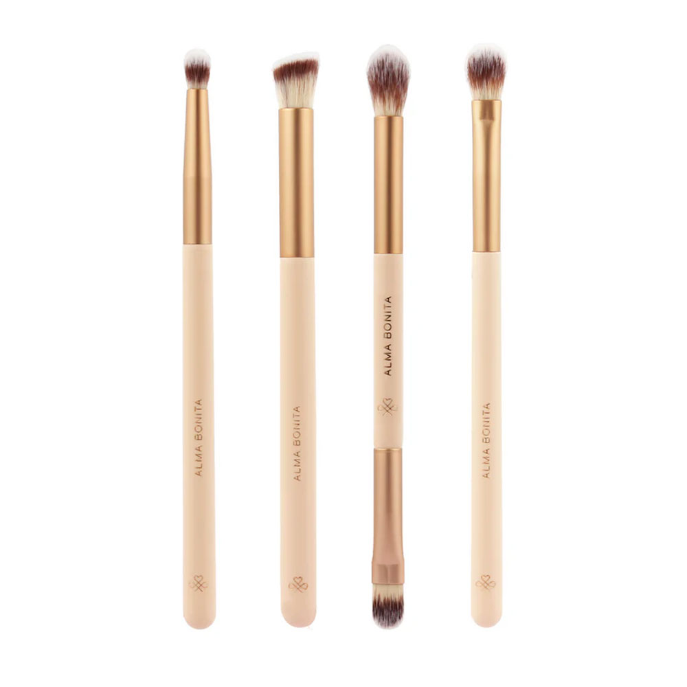 Set de 4 Brochas para ojos Alma Bonita para aplicar, difuminar y definir