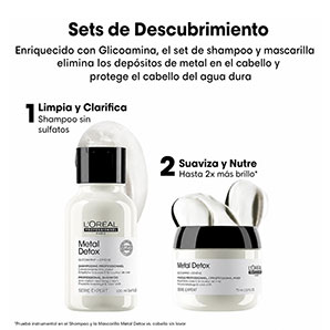 Tratamiento Capilar L'Oréal Professionnel Metal Detox Mini Duo Kit para cabello teñido o decolorado