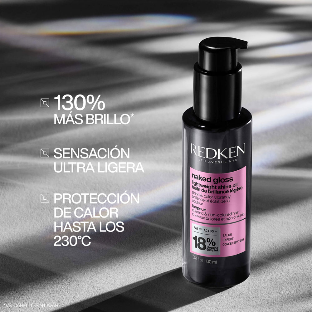 Aceite capilar Redken Naked Gloss Lightweight Shine Oil Brillo Extremo 100 ml