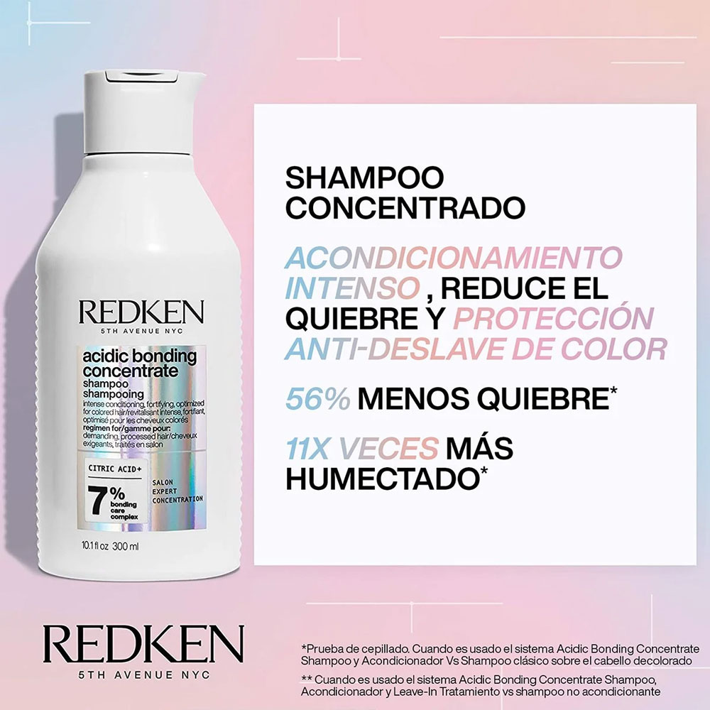 Shampoo Redken Acidic Bonding Concentrate para cabello dañado y procesado 300 ml