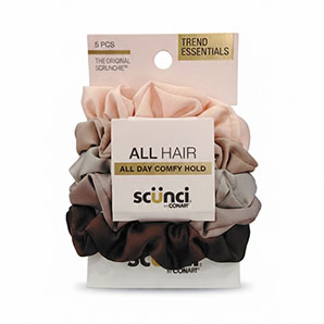 Ligas para cabello Scunci Satin Scrunchies satinadas 5 unidades