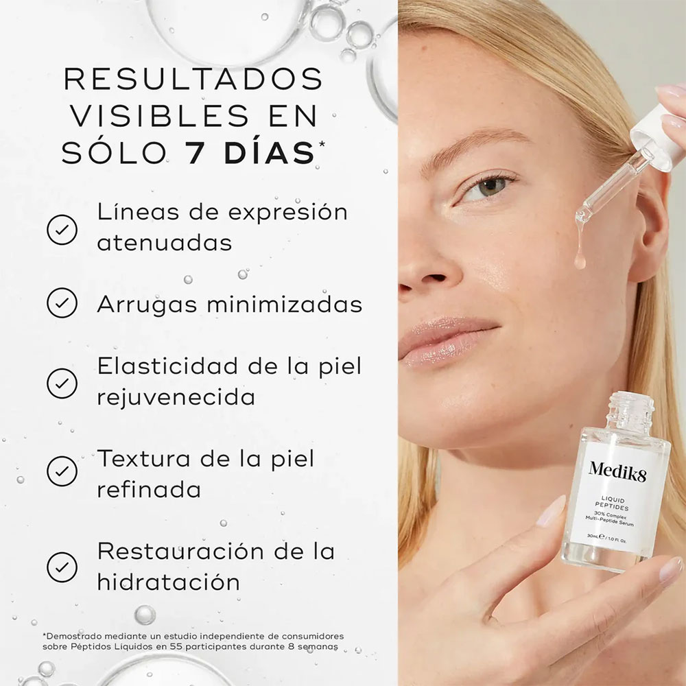 Sérum Medik8 Liquid Peptides 30% Multipéptidos Antiedad 30 ml