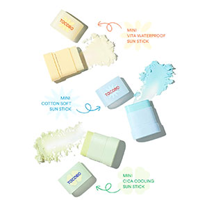 Set protector solar Tocobo Vita + Cotton + Cica Sun Stick Mini