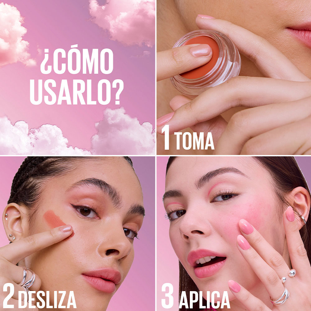 Rubor Maybelline Cloudtopia Mousse para Mejillas y Labios Coral Illusion
