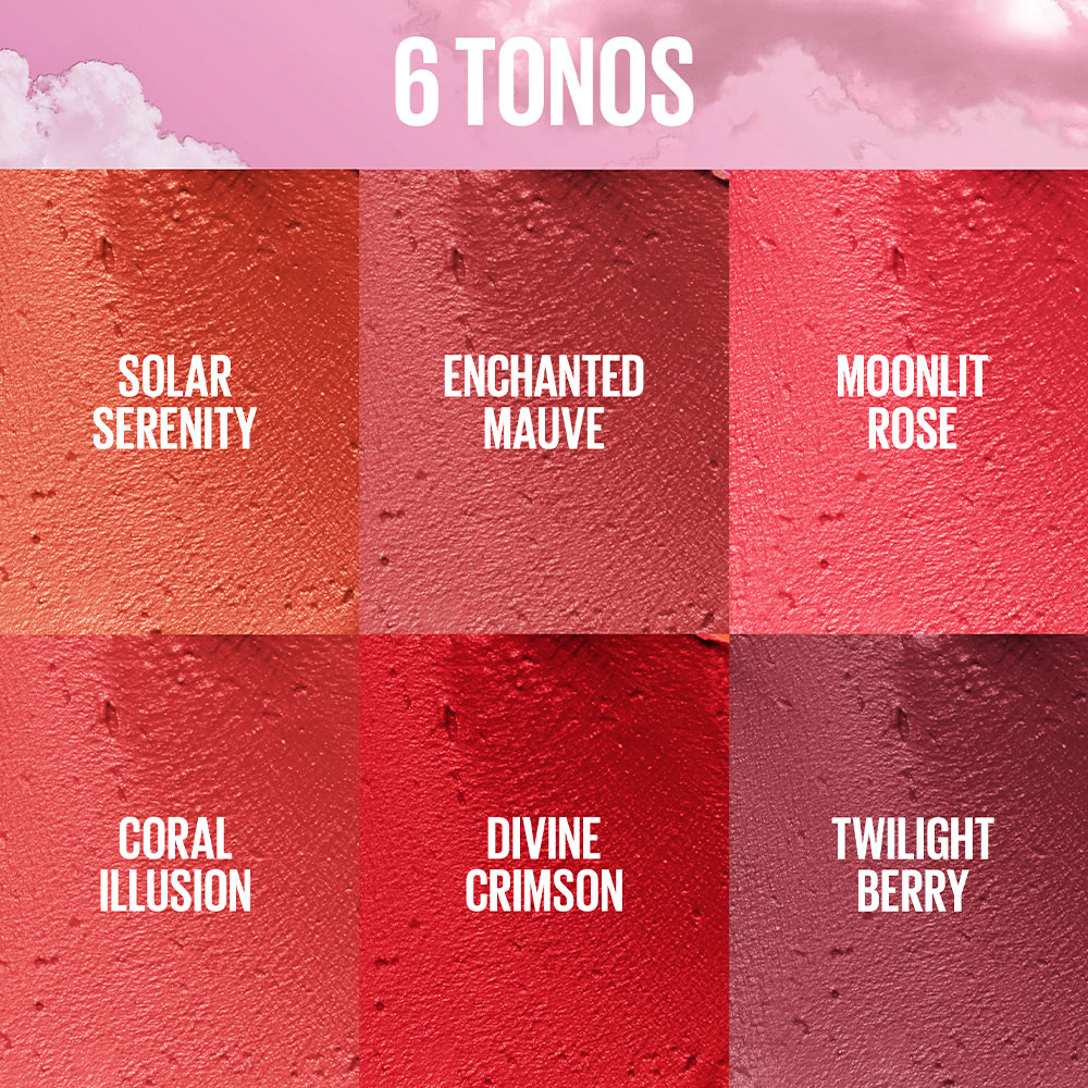 Rubor Maybelline Cloudtopia Mousse para Mejillas y Labios Divine Crimson