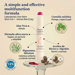 Bálsamo labial Embryolisse Color Balm 3 en 1 Rouge Intense