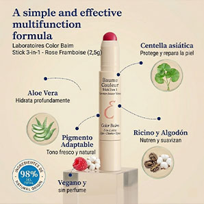 Bálsamo labial Embryolisse Color Balm 3 en 1 Rose Framboise