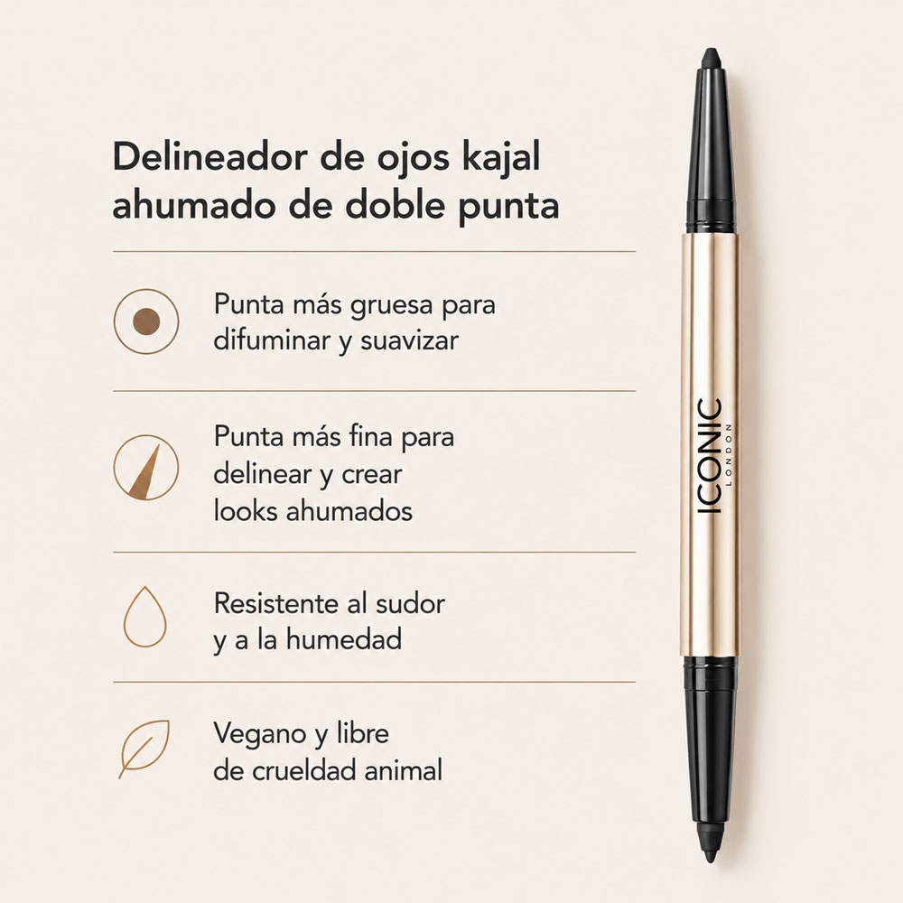 Delineador en Lápiz ICONIC London Smokey Eye Duo Kajal Eyeliner Midnight Black