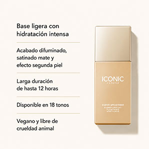 Base Líquida ICONIC London Super Smoother Blurring Skin Tint Neutral Light
