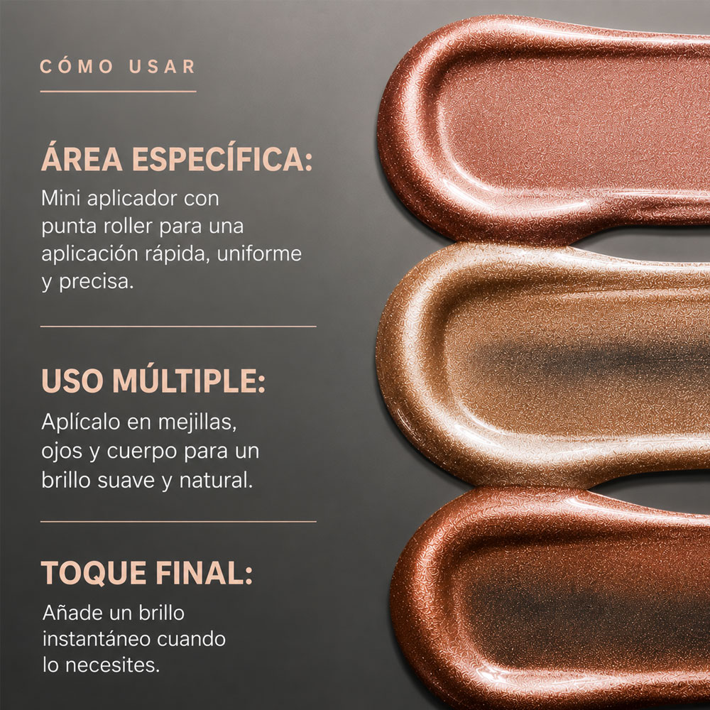 Iluminador líquido ICONIC London Rollaway Glow Rose Potion