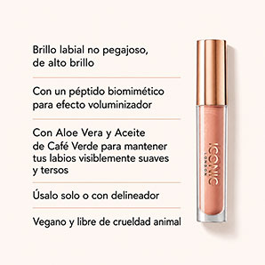 Brillo labial ICONIC London Lip Plumping Gloss Nearly Nude
