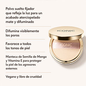 Polvo traslúcido fijador ICONIC London Velvet Blur Setting Powder