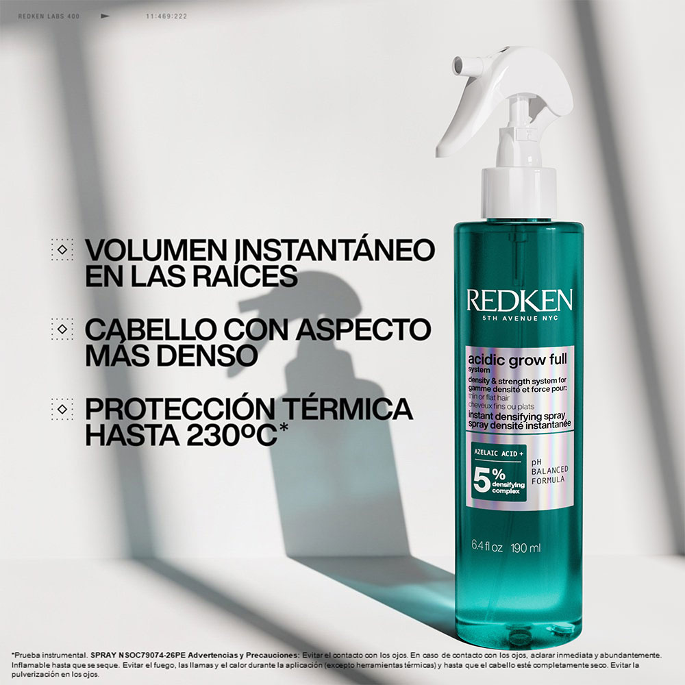 Spray Densificador Redken Acidic Grow Full System para Volumen y Cuerpo 190ml