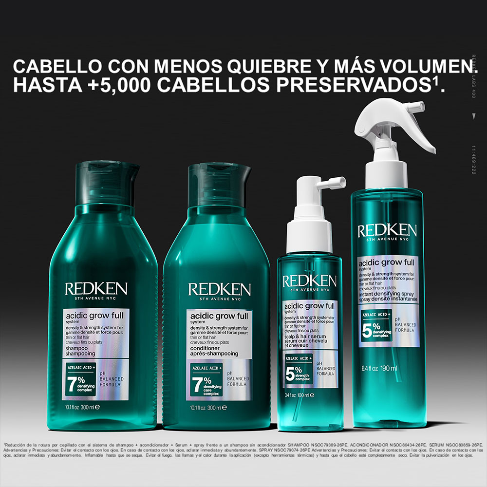 Spray Densificador Redken Acidic Grow Full System para Volumen y Cuerpo 190ml