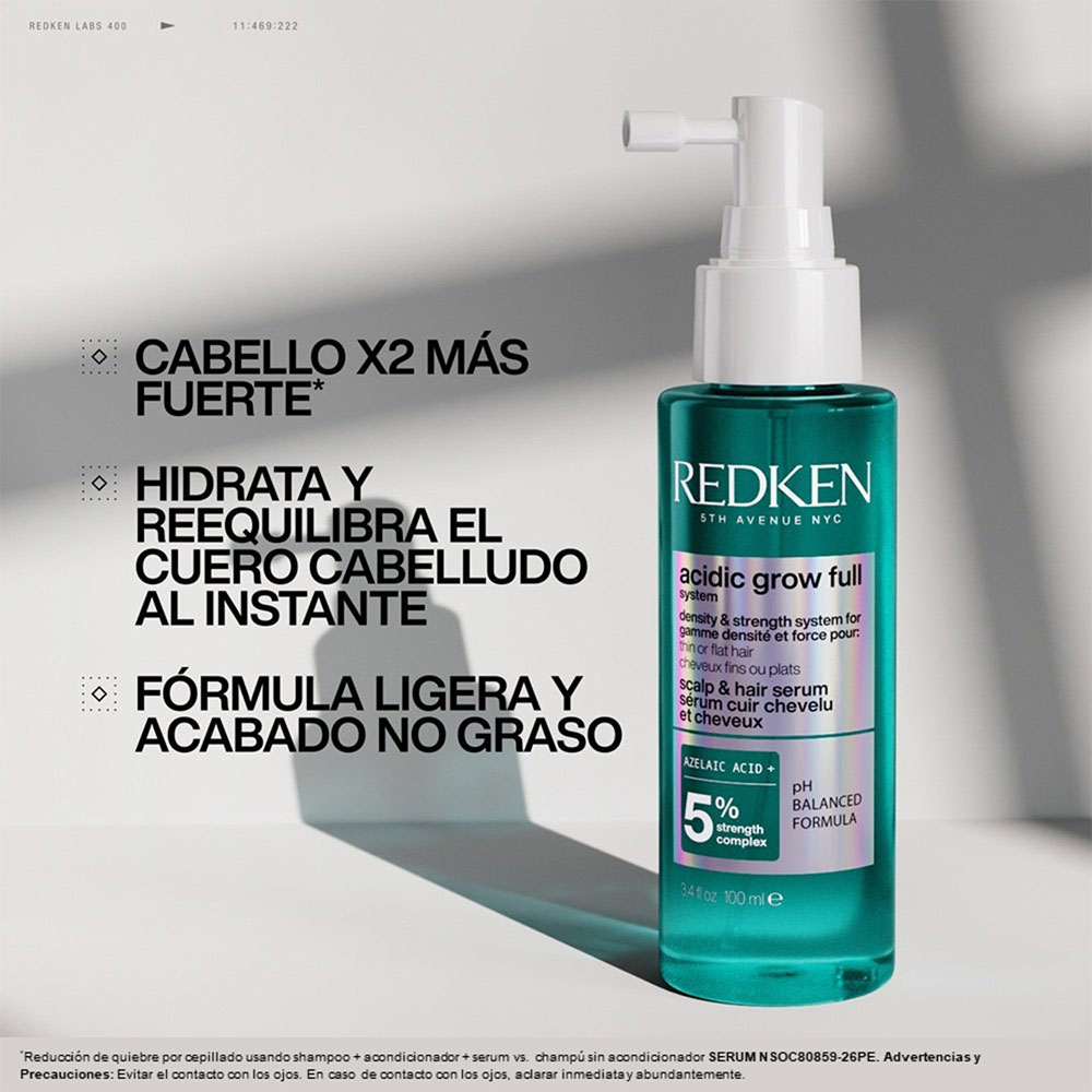 Sérum Redken Acidic Grow Full System para Volumen y Densidad 100ml