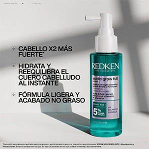 Sérum Redken Acidic Grow Full System para Volumen y Densidad 100ml