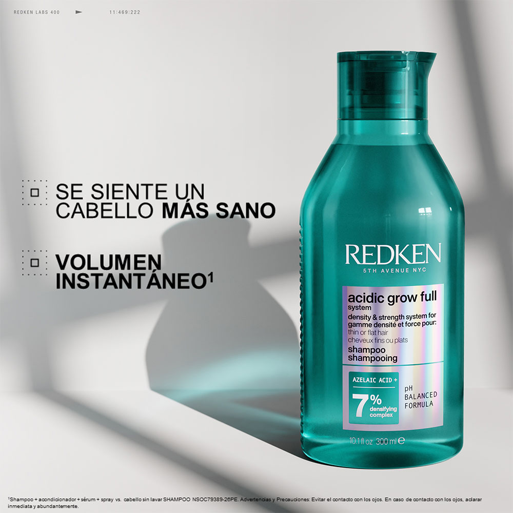 Shampoo Redken Acidic Grow Full System para Volumen y Cuerpo 300 ml