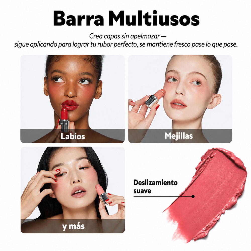 Rubor y Labial en barra TIRTIR Mood Glider Lip & Blush Stick 01 Peach Mingle