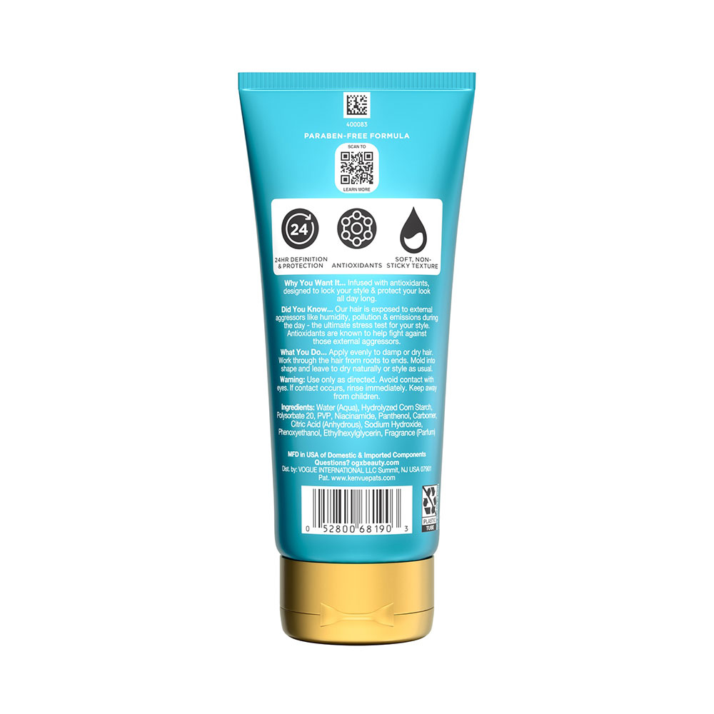 Gel fijador de cabello OGX Antioxidants + Touchable Hold Gel 177 ml