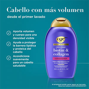 Acondicionador OGX Extra Strength Extra Volume + Biotin & Collagen 385 ml