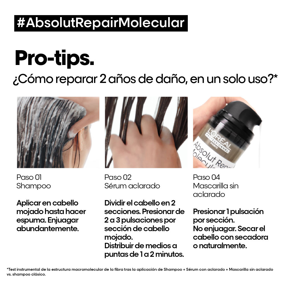 Shampoo L'Oréal Professionnel Absolut Repair Molecular Sin Sulfatos 500ml