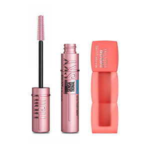 Pack maquillaje Maybelline máscara Sky High waterproof negro + Teddy Tint 15 Skinnydip