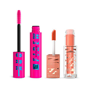 Pack maquillaje Maybelline máscara Firework waterproof negro + rubor líquido Sunkisser 03 Sol Search