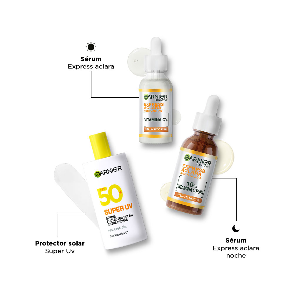 Pack Garnier sérum booster anti manchas + sérum noche + Super UV
