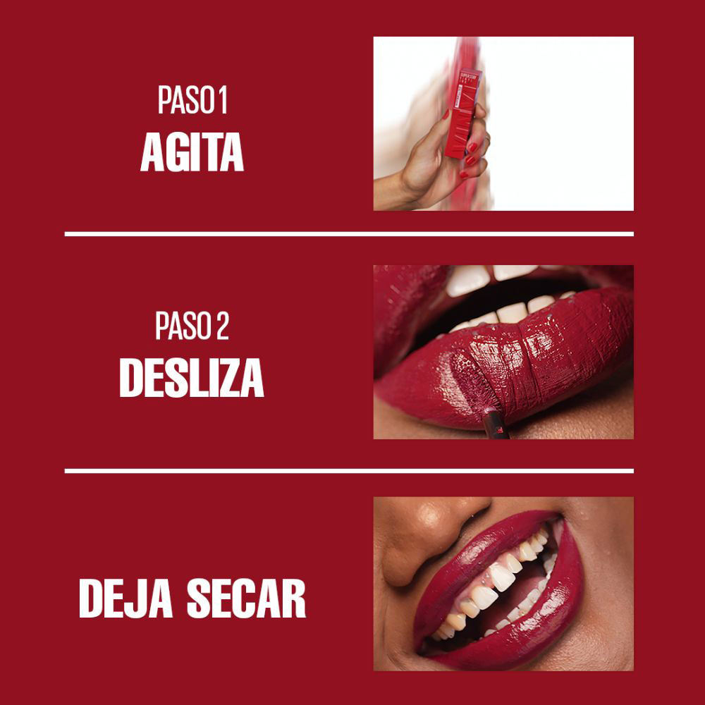 Pack Maybelline Labial líquido Super Stay Vinyl Ink 10 Lippy + Brillo labial Lip Lifter Gloss 005 Petal